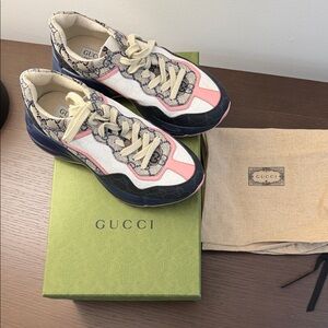 Gucci ladies Sneakers - Pink, Blue, and Beige
